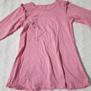 Pink Polka Dot Long Sleeve Dress